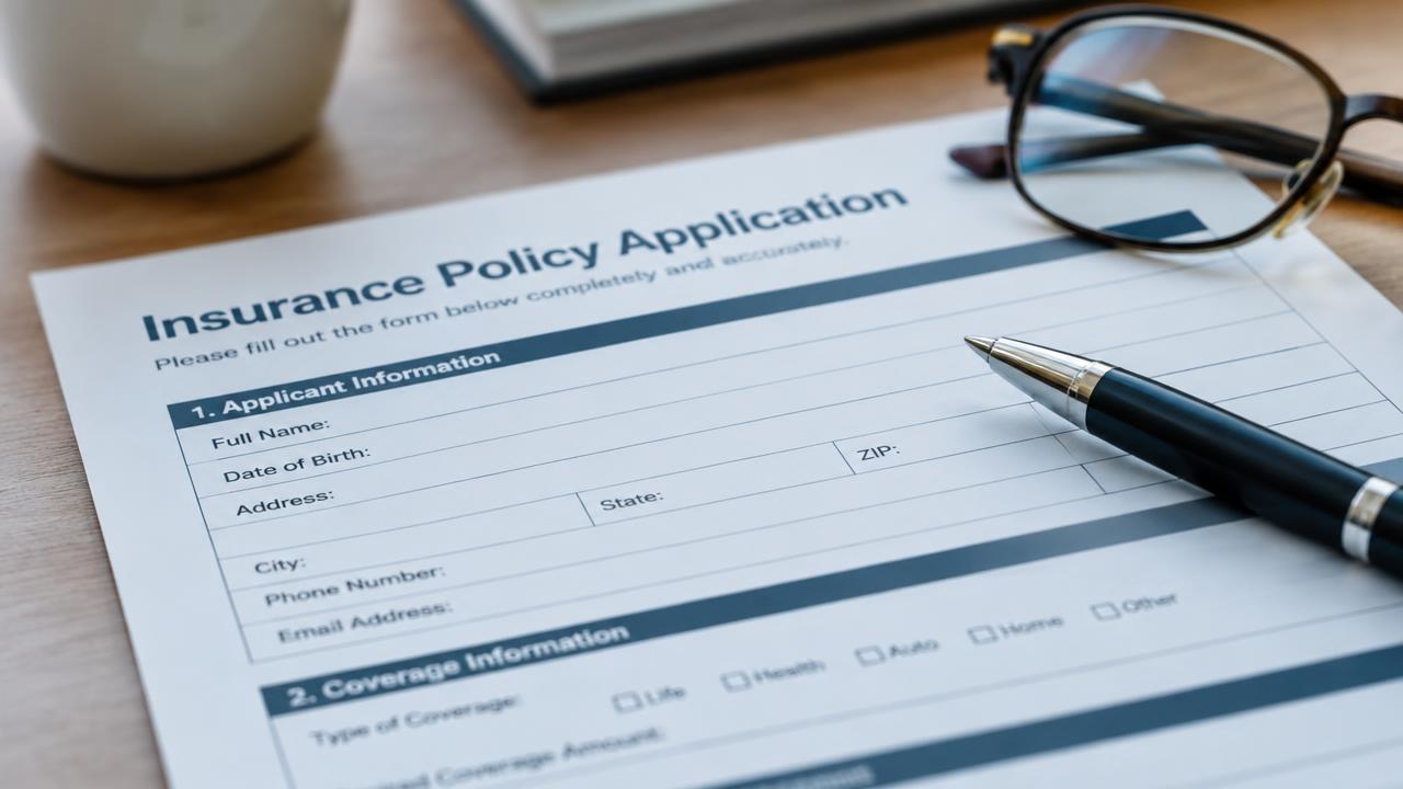 Close-up of an insurance policy form representing a life insurance quote for seniors in California.