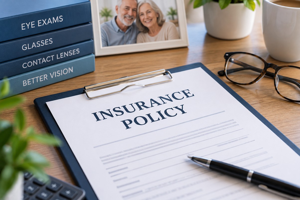 Insurance policy document representing vision insurance for seniors in California.